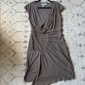 BCBG Max & Cleo Olive Green Jersey Ruched Dress